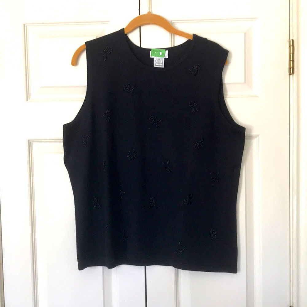 Talbots Silk Cashmere Beaded Vest Women’s X